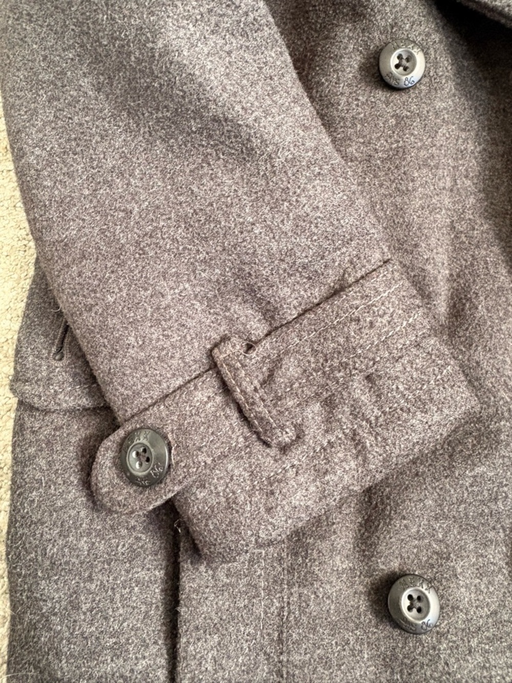Mexx Boys' Gray Hooded Double-Breasted Coat (large) - Picture 3 of 9